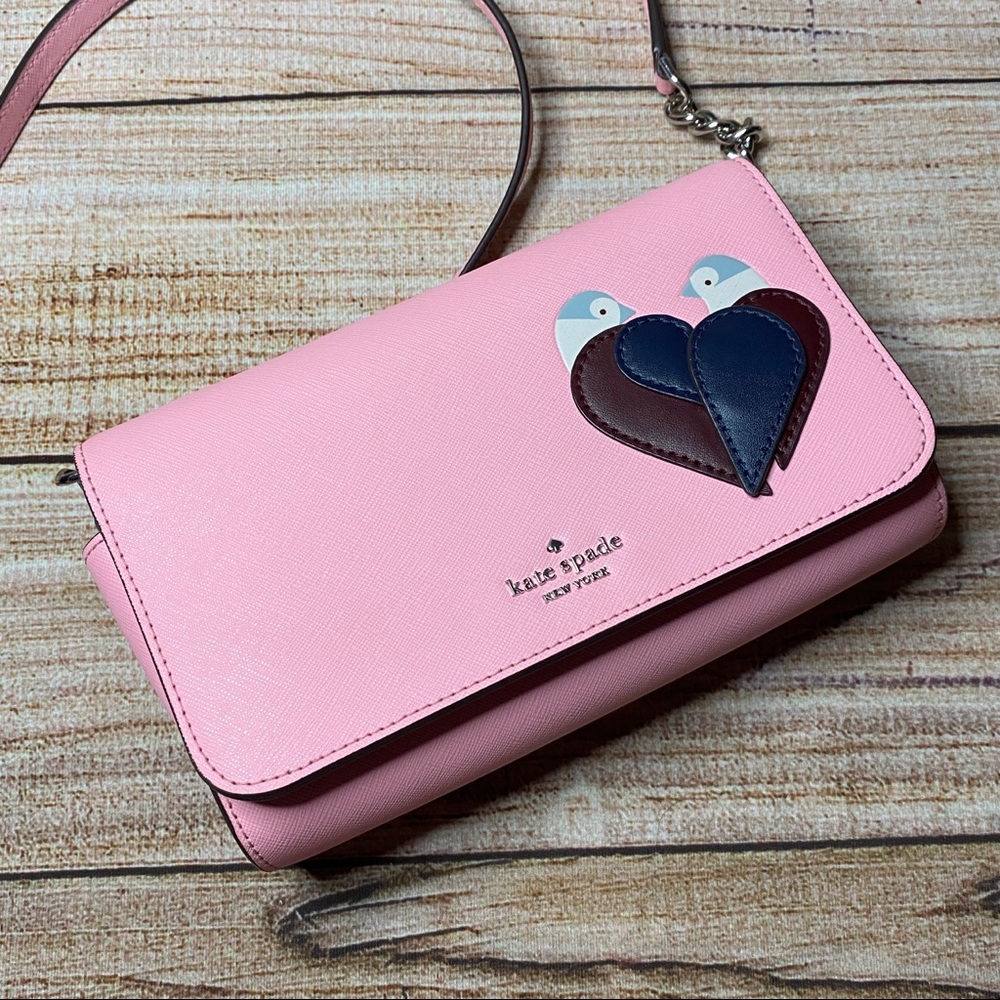Kate Spade Pink “Love Birds” Appliqué Crossbody - Picture 4 of 13